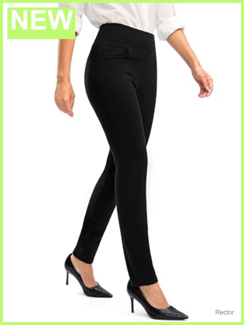 Women's Stretch Dress Pants High Waist Pull On Skinny Work Slacks
